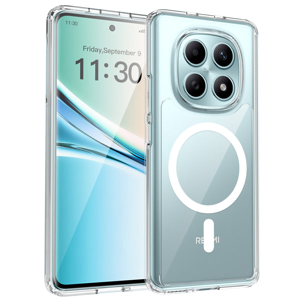 Clear Magnetic Protective Case for Xiaomi 14T / 15 Pro & Redmi Note 14 Series, Shockproof TPU+PC Anti-Fall Phone Cover