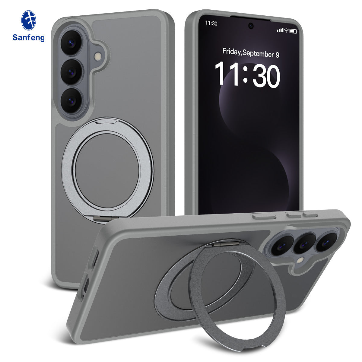 Magnetic Rotating Stand Case for Samsung Galaxy S25 S24 S23 Series, Frosted PC + TPU Anti-Drop Protective Cover