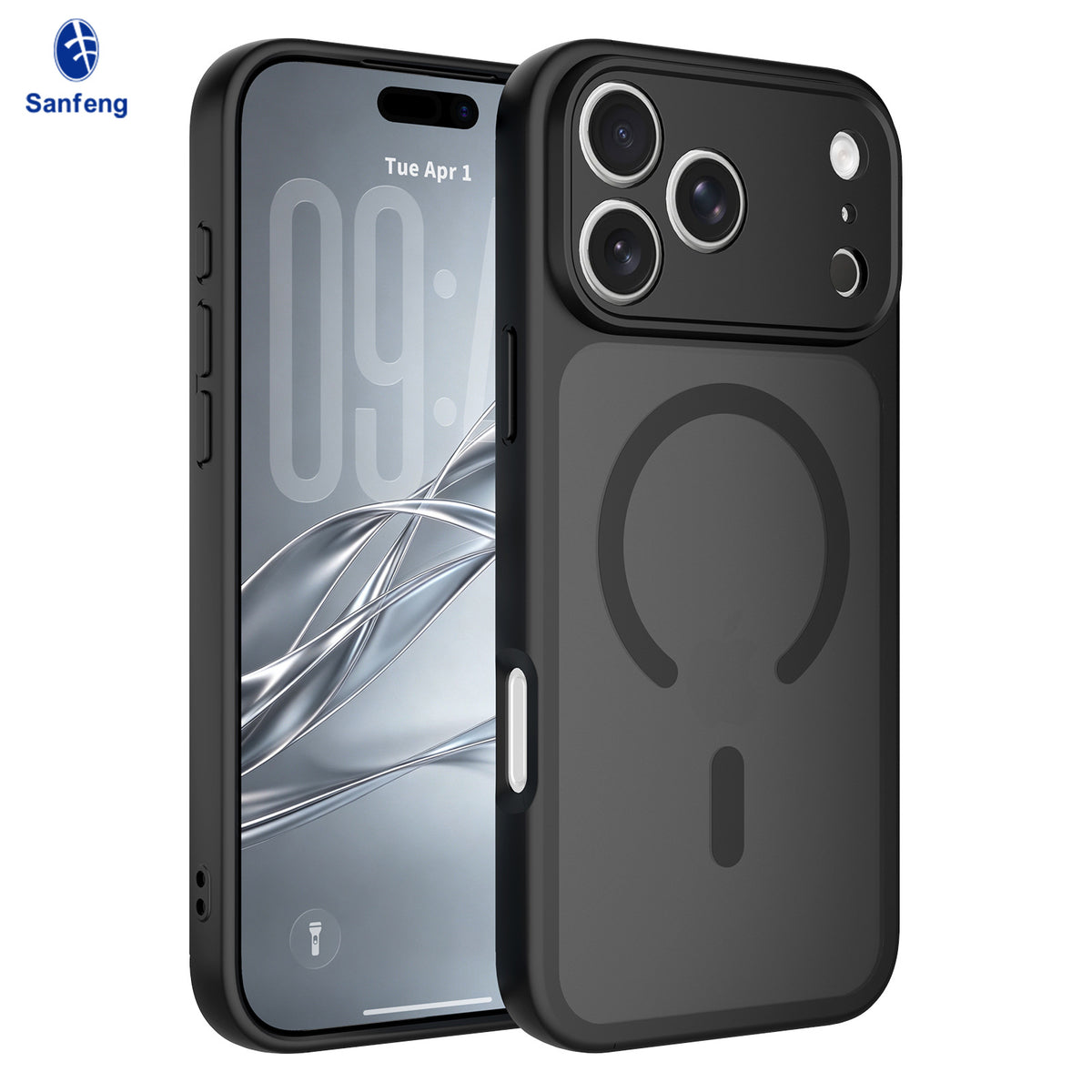 Magnetic Shockproof TPU Phone Case with Skin-Like Texture and Full Lens Protection for iPhone