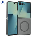 Magnetic Matte Case for Samsung Galaxy Z Flip7 and Z Flip6, Translucent TPU Anti-Fingerprint Folding Phone Cover