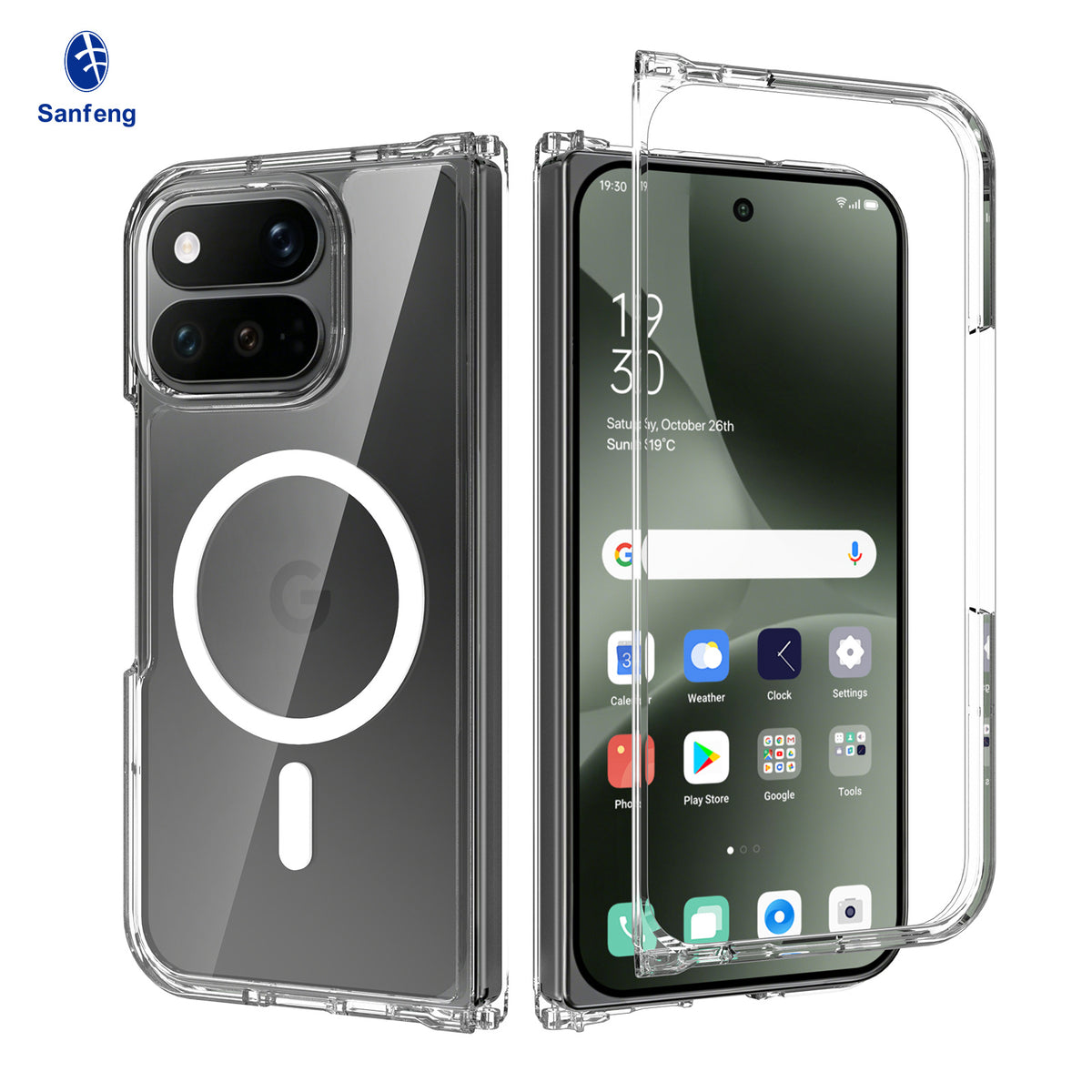 Transparent Magnetic Phone Case for Google Pixel, Shockproof Silicone Anti-Drop Protective Cover