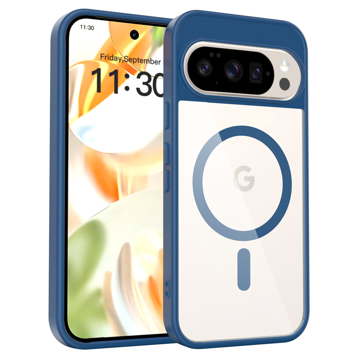 Magnetic Transparent Phone Case for Google Pixel 9 / 10 Series, Shockproof TPU+PC Hybrid Protective Cover