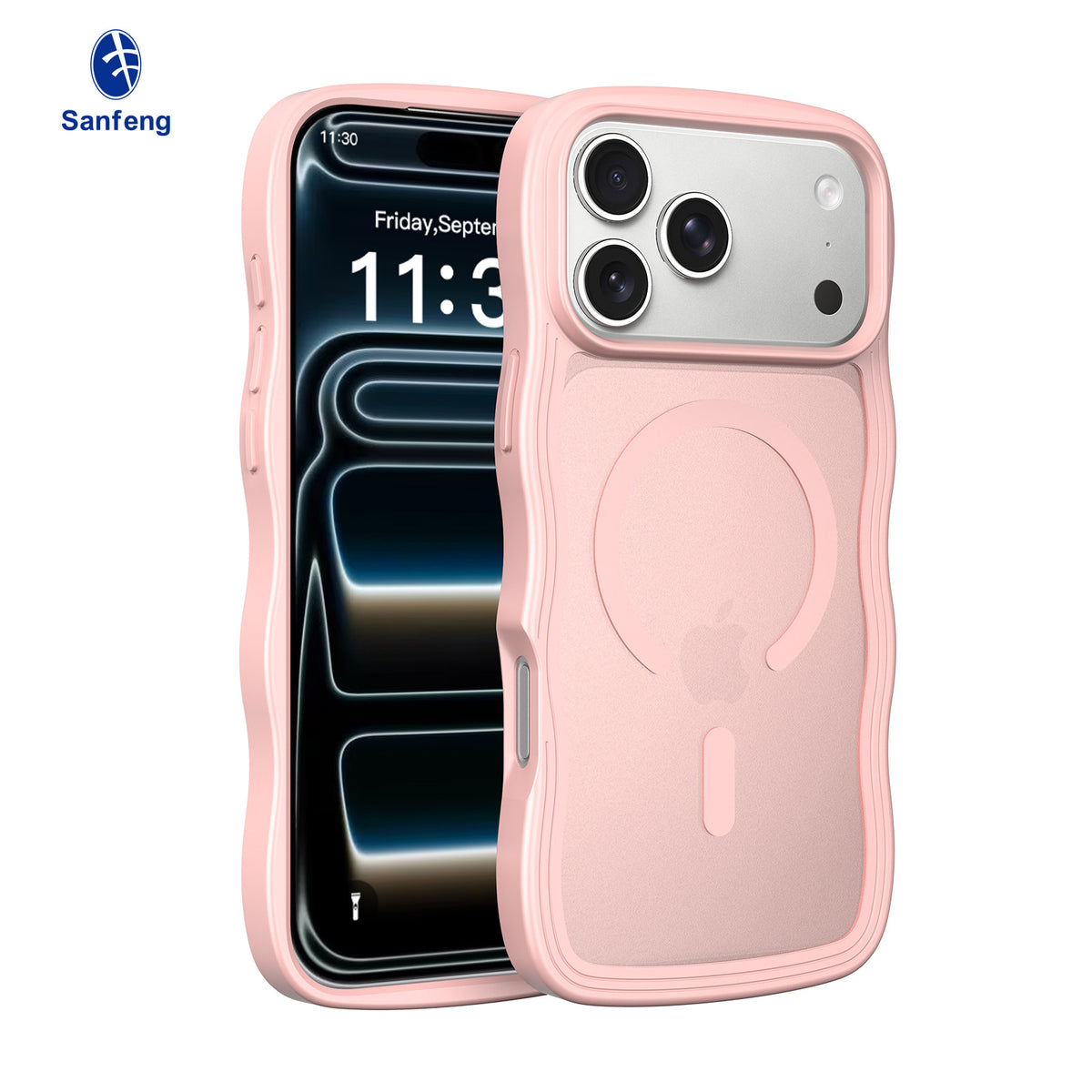 Sanfeng Magnetic Skin-Feel TPU Phone Case, Minimalist Anti-Drop Protective Shockproof Cover Compatible with iPhone