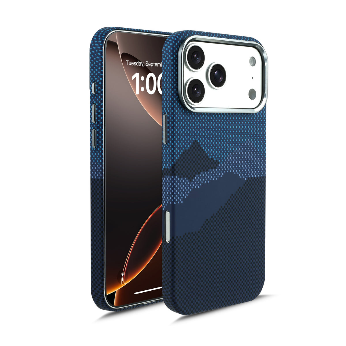 Magnetic Carbon Fiber Texture Phone Case with Metal Frame for iPhone 18 17 16 15 14 13 Pro Max Shockproof Skin-Feel Protective Cover