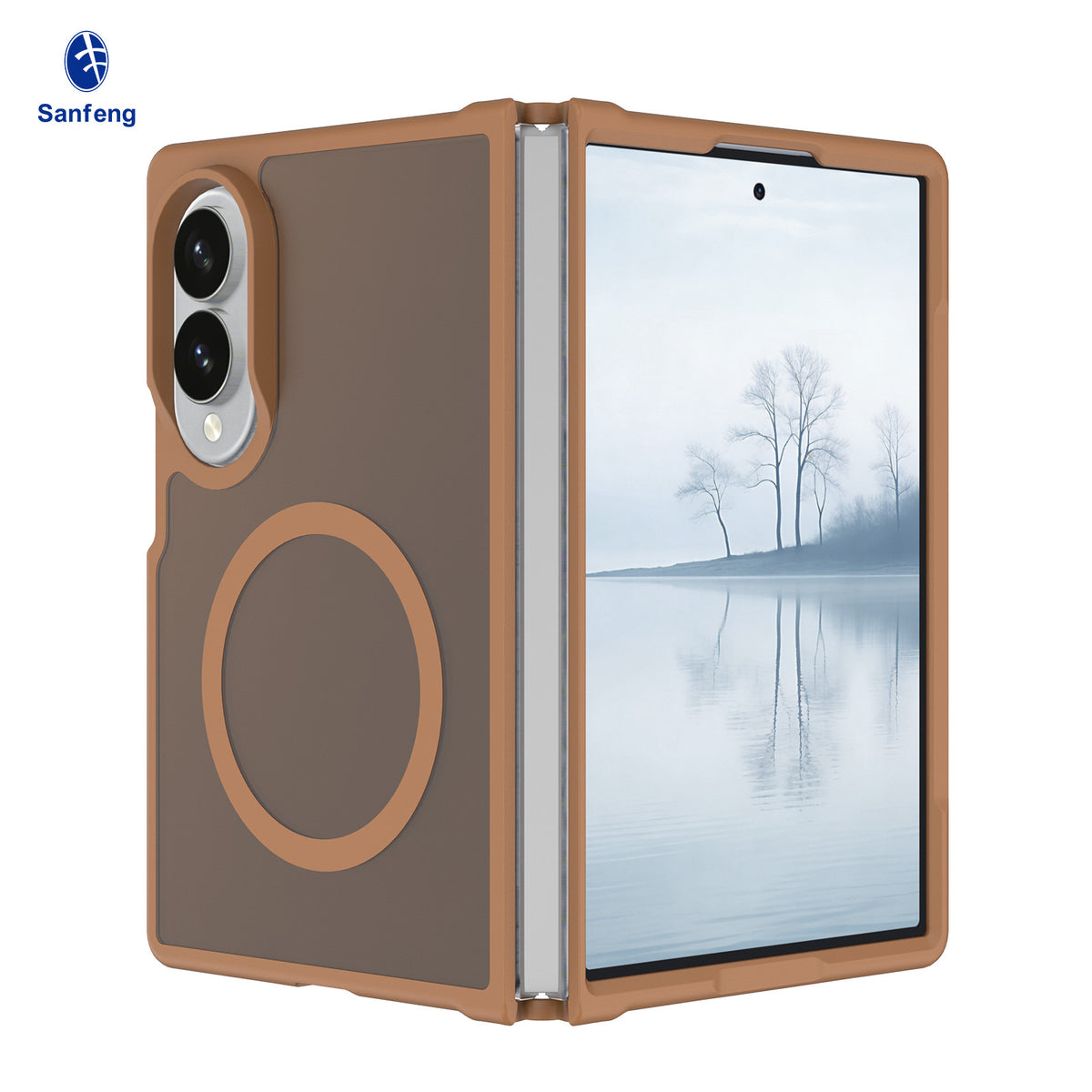 Sanfeng Magnetic Skin-Feel TPU Protective Phone Case for Samsung Z Fold Series - Slim Anti-Drop Foldable Cover