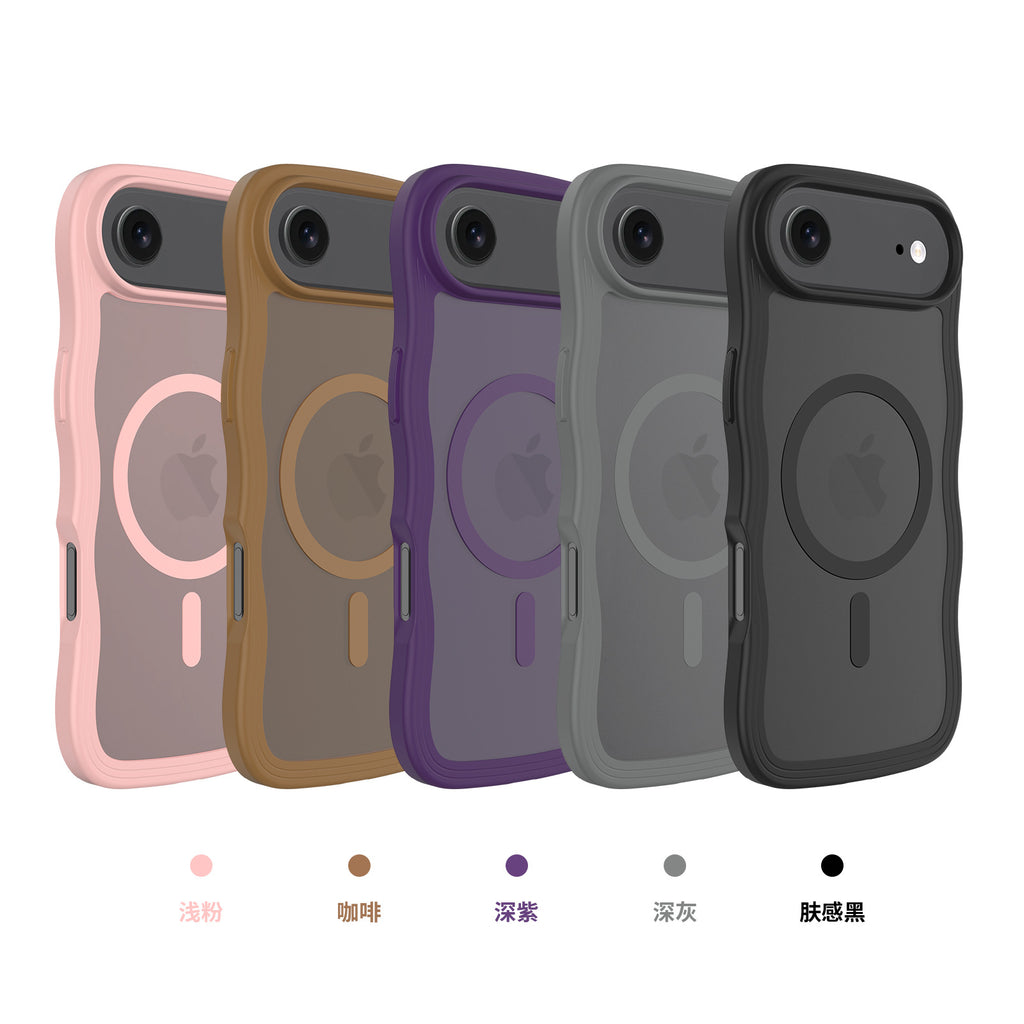 Magnetic Wave Pattern Phone Case Compatible with iPhone, Skin-Feel Anti-Drop TPU Protective Cover