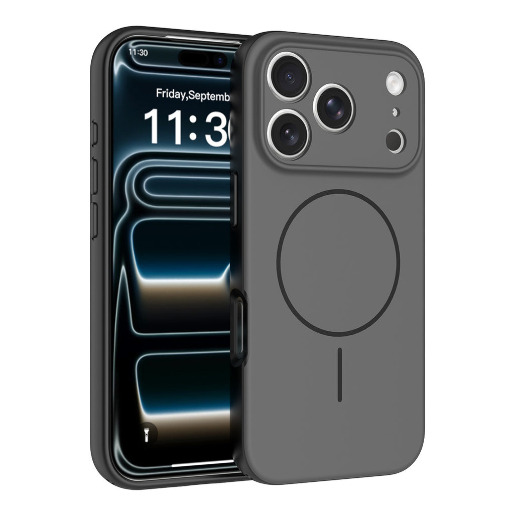 Magnetic Skin-Feel Protective Phone Case for iPhone 17 16 15 Pro Max, Anti-Fall TPU Two-in-One Cover with Lanyard Design