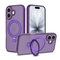 Magnetic Skin-Feel TPU Phone Case with Built-in Kickstand and Airbag Holder, Anti-Fingerprint Protective Cover Compatible with iPhone 17 Air