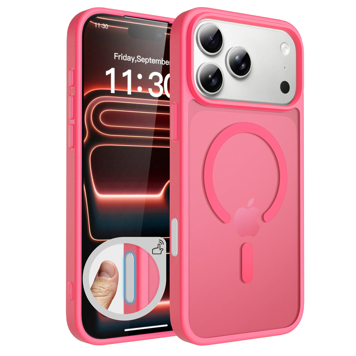 Sanfeng Magnetic Translucent Matte Anti-Fall TPU Phone Case Compatible with Apple iPhone