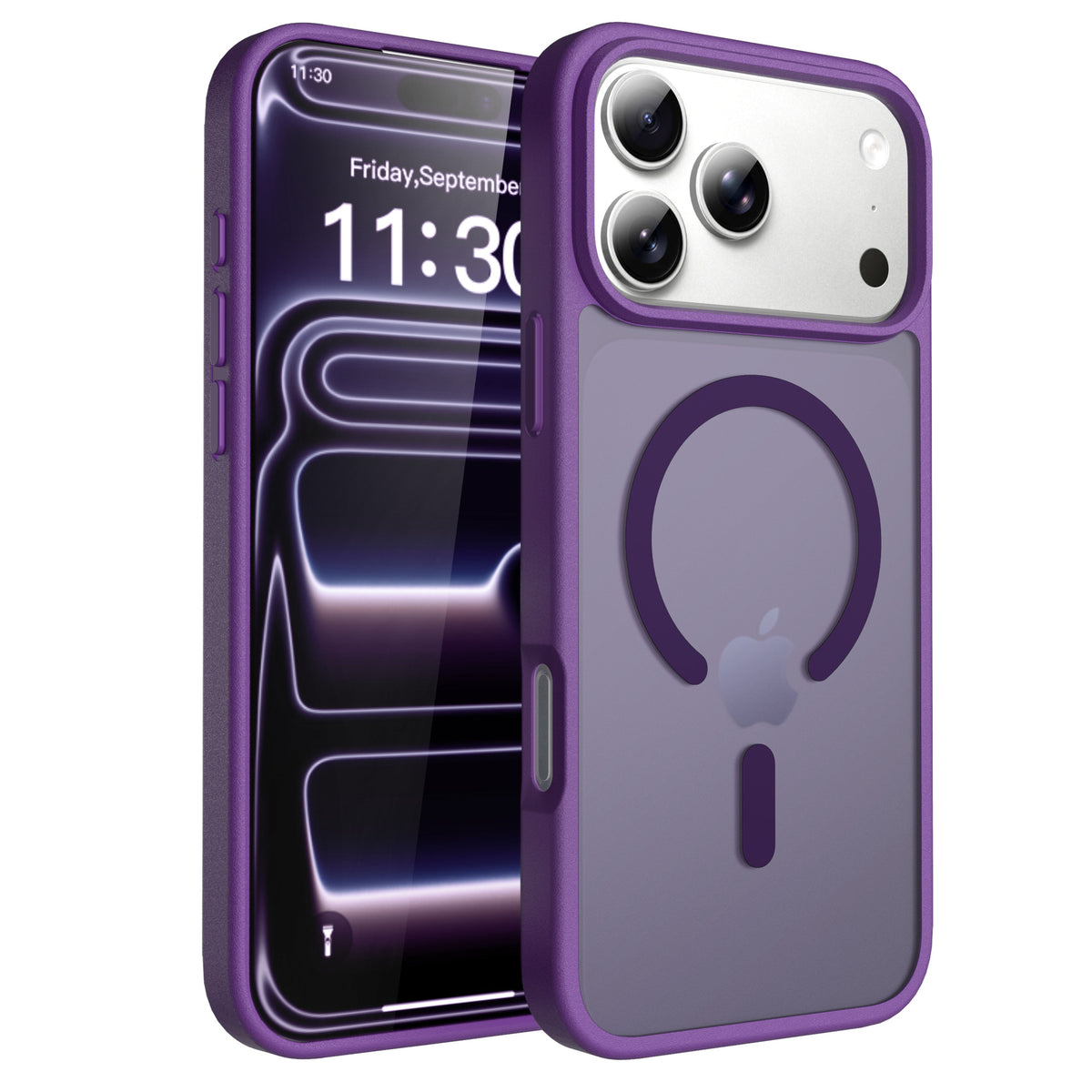 Magnetic Suction Skin-Feel Phone Case for iPhone 17 Pro, Anti-Fall TPU All-Inclusive Protective Cover (Brown)