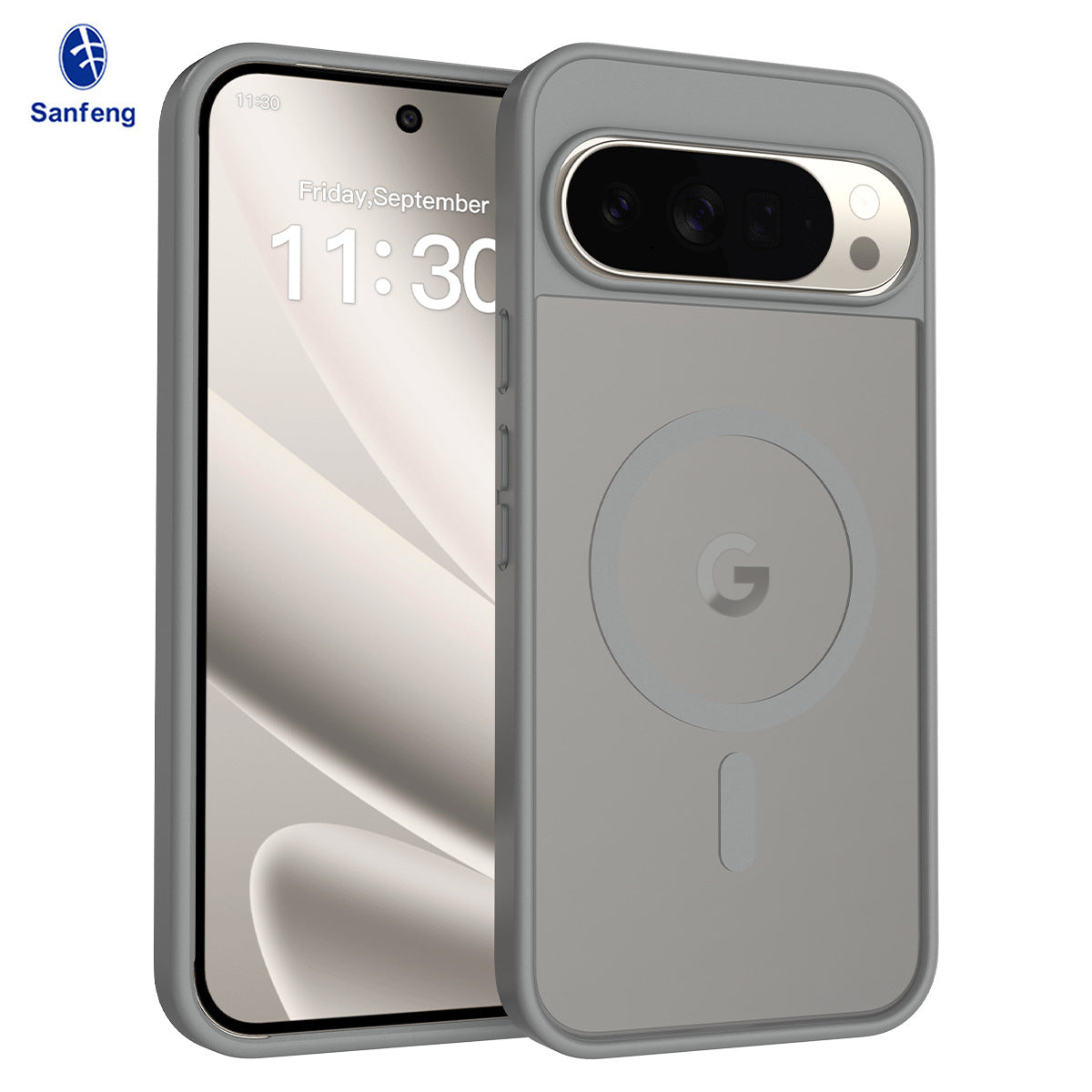 Magnetic Frosted Translucent Case Compatible with Google Pixel, Thickened Shockproof TPU Anti-Fall Protective Cover