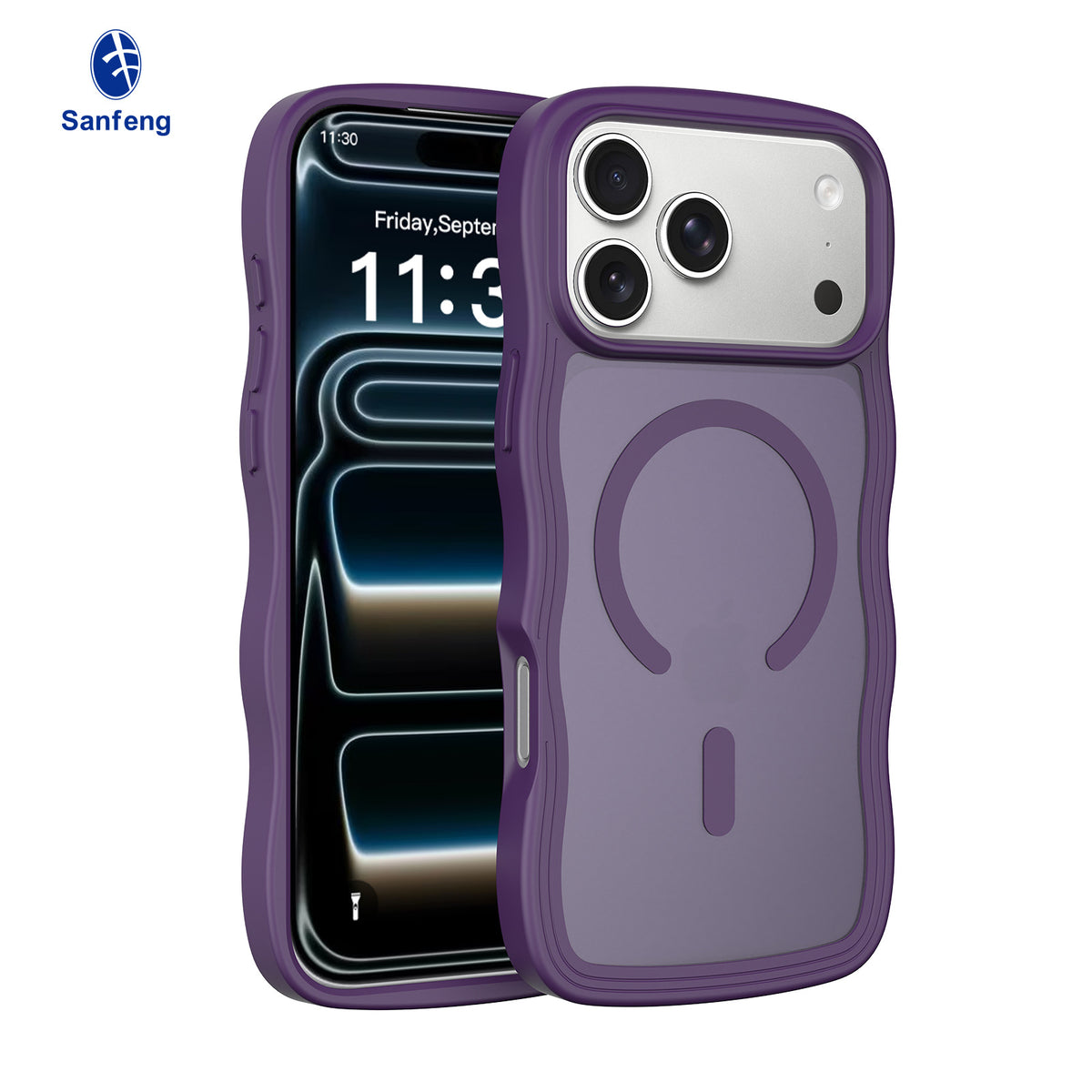 Sanfeng Magnetic Skin-Feel TPU Phone Case, Minimalist Anti-Drop Protective Shockproof Cover Compatible with iPhone