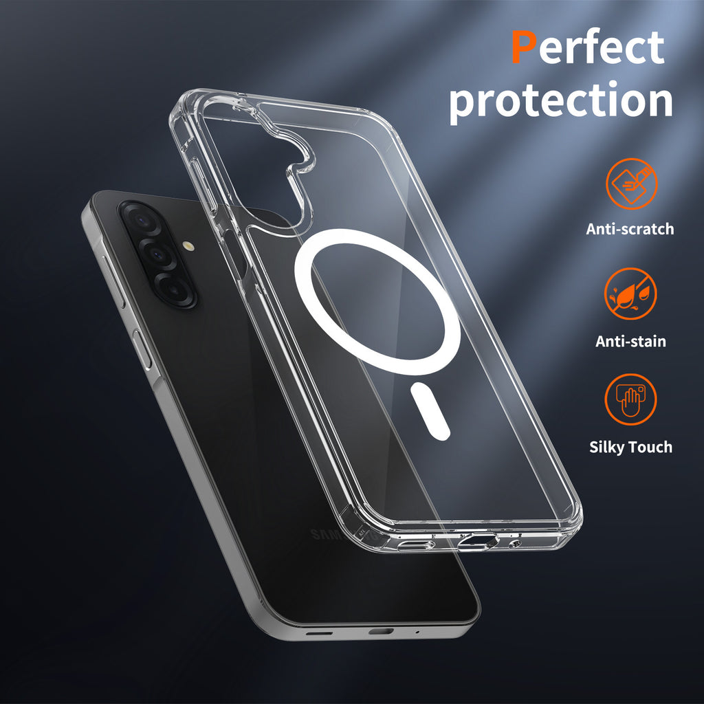 Clear Magnetic Shockproof Phone Case for Samsung Galaxy A Series, Anti-Yellowing Slim TPU Protective Cover