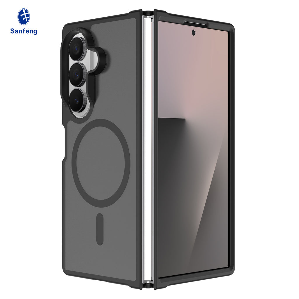 Magnetic Folding Phone Case for Samsung Galaxy Z Fold 7 / Z Fold 8, Skin-Feel Matte TPU Anti-Drop Protective Cover