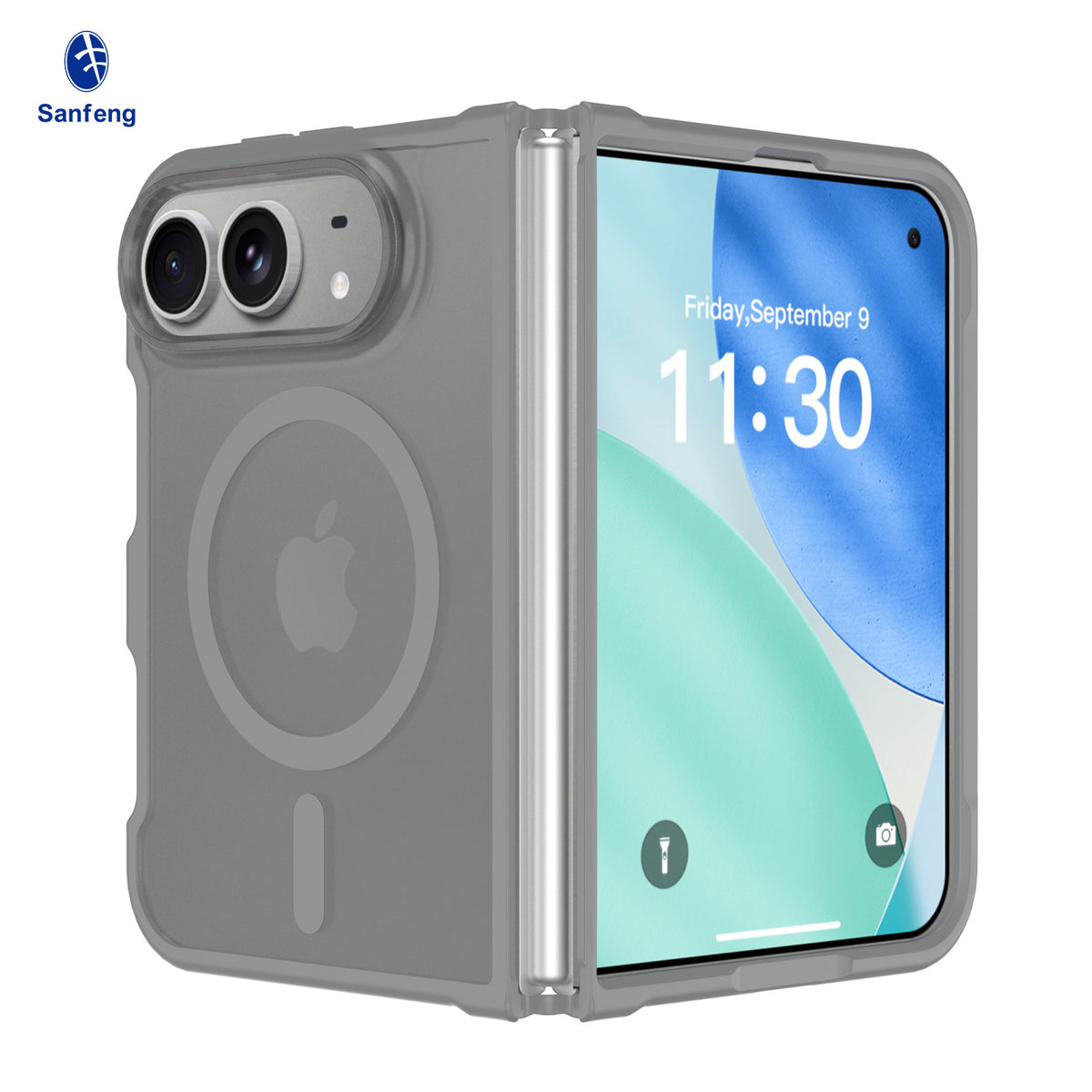 Matte Foldable Phone Case Compatible with iPhone 18 Pro, Translucent TPU Anti-Fall Magnetic Cover with Skin-Feel Finish