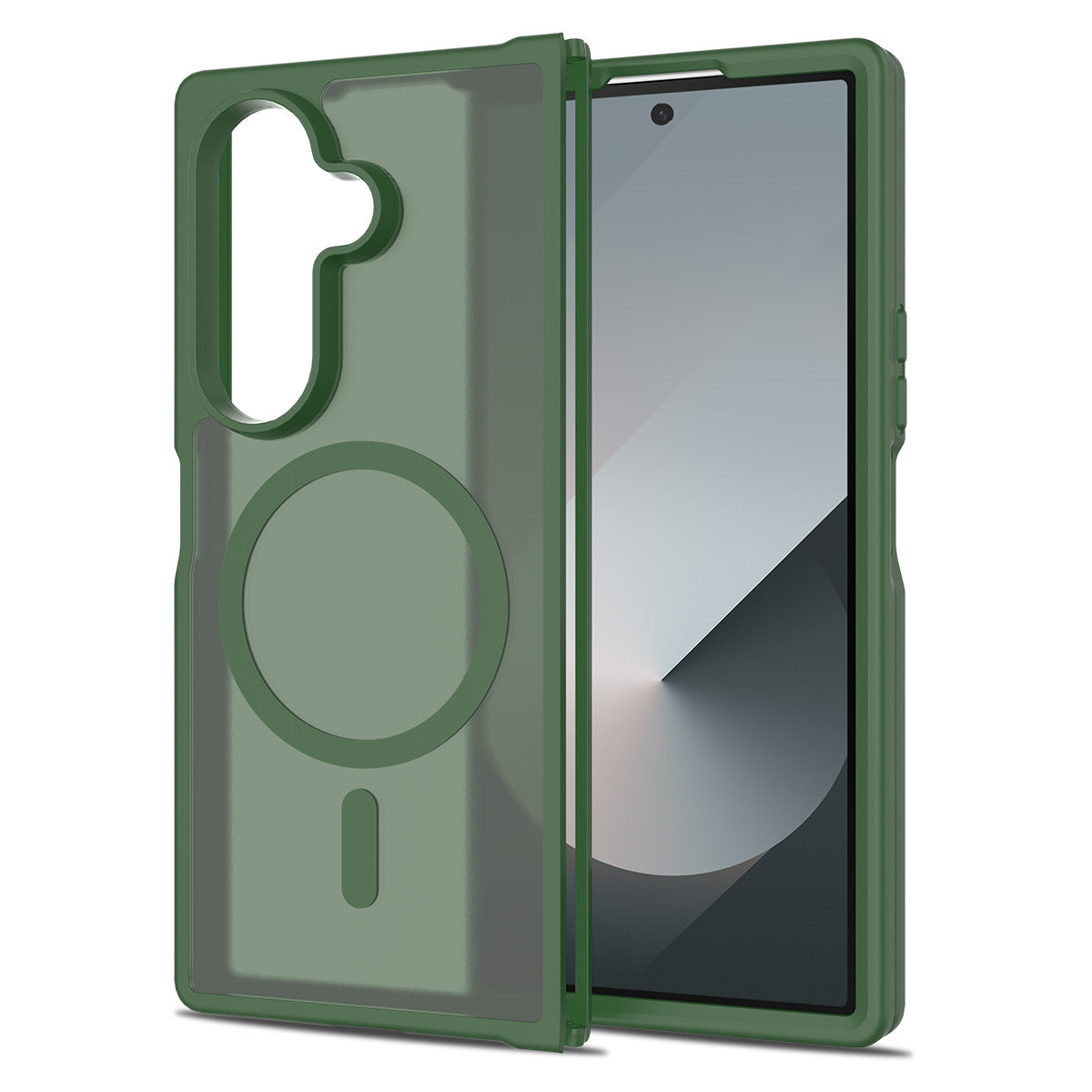 Magnetic Two-in-One Folding Phone Case for Samsung Galaxy Z Fold 7 & Z Fold 6, Matte Skin-Feel TPU Anti-Fall Cover