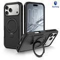 Magnetic Rotating Stand Case for iPhone 15 16 17 18 Pro Max, 2mm TPU Anti-Fall Protective Cover with Invisible Kickstand