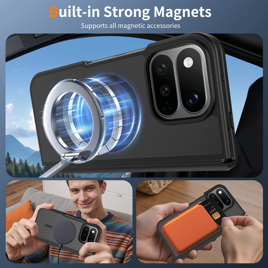 Magnetic Protective Case for Google Pixel Foldable Phone, Anti-Fall Shockproof TPU Cover