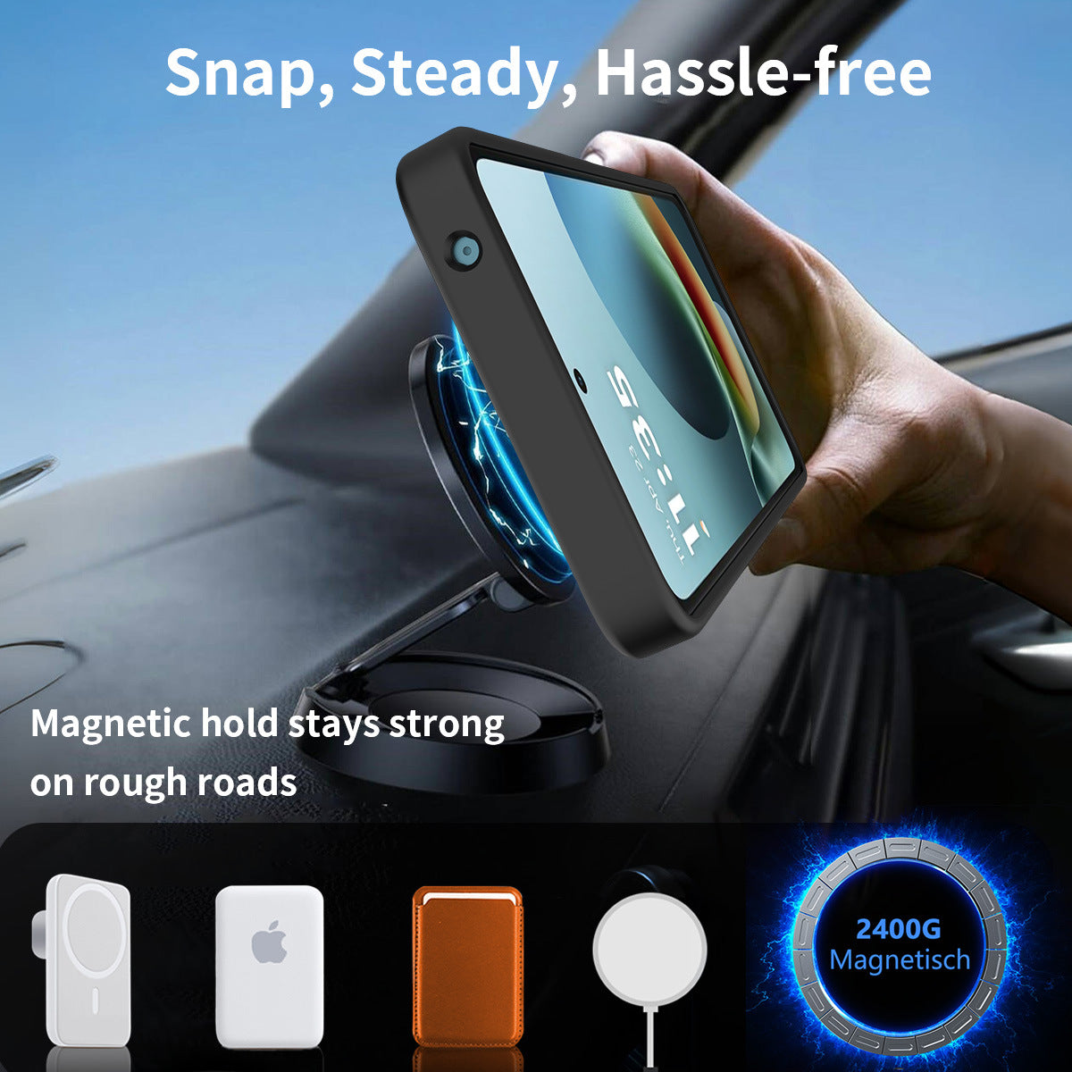 Magnetic 2-in-1 Phone Case with Kickstand for Motorola Moto Series, Anti-Slip Anti-Fingerprint Silicone Protective Cover