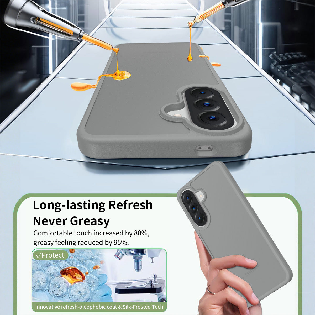Minimalist Matte Frosted TPU Phone Case with Straight Edge & Skin-Feel Finish, Anti-Drop Protective Cover for Samsung Galaxy