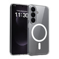 Magnetic Transparent Anti-Fall Phone Case for Samsung Galaxy S25 S24 S23 Ultra Plus - 2-in-1 Clear Shockproof TPU Protective Cover
