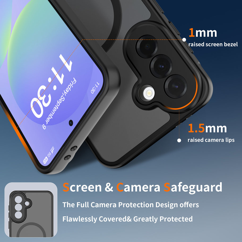 Matte Magnetic Anti-Fall Phone Case for Samsung Galaxy A57 A37 A17 5G A55 Shockproof TPU Protective Cover