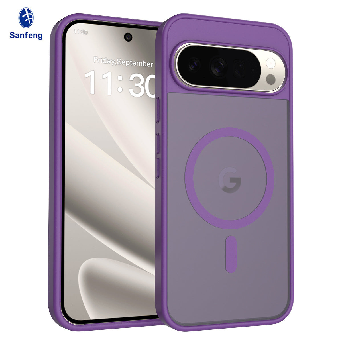 Magnetic Frosted Translucent Case Compatible with Google Pixel, Thickened Shockproof TPU Anti-Fall Protective Cover