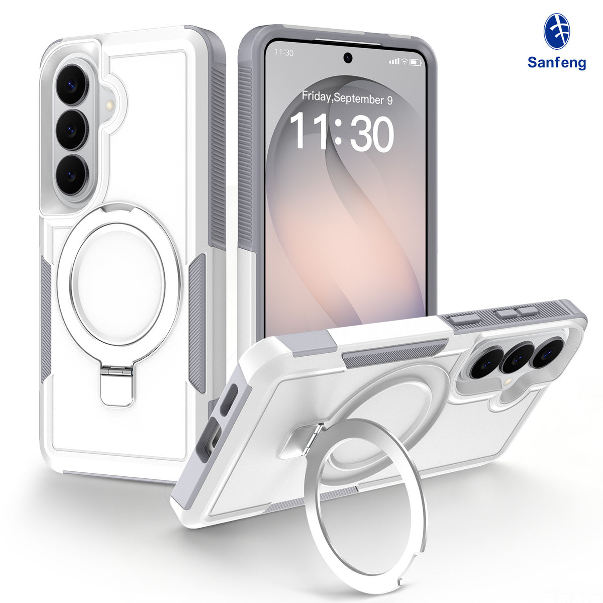 Magnetic Phone Case with Invisible Rotating Stand for Samsung Galaxy S25 S24 S23 Ultra Plus, Frosted TPU Anti-Fall Matte Protective Cover