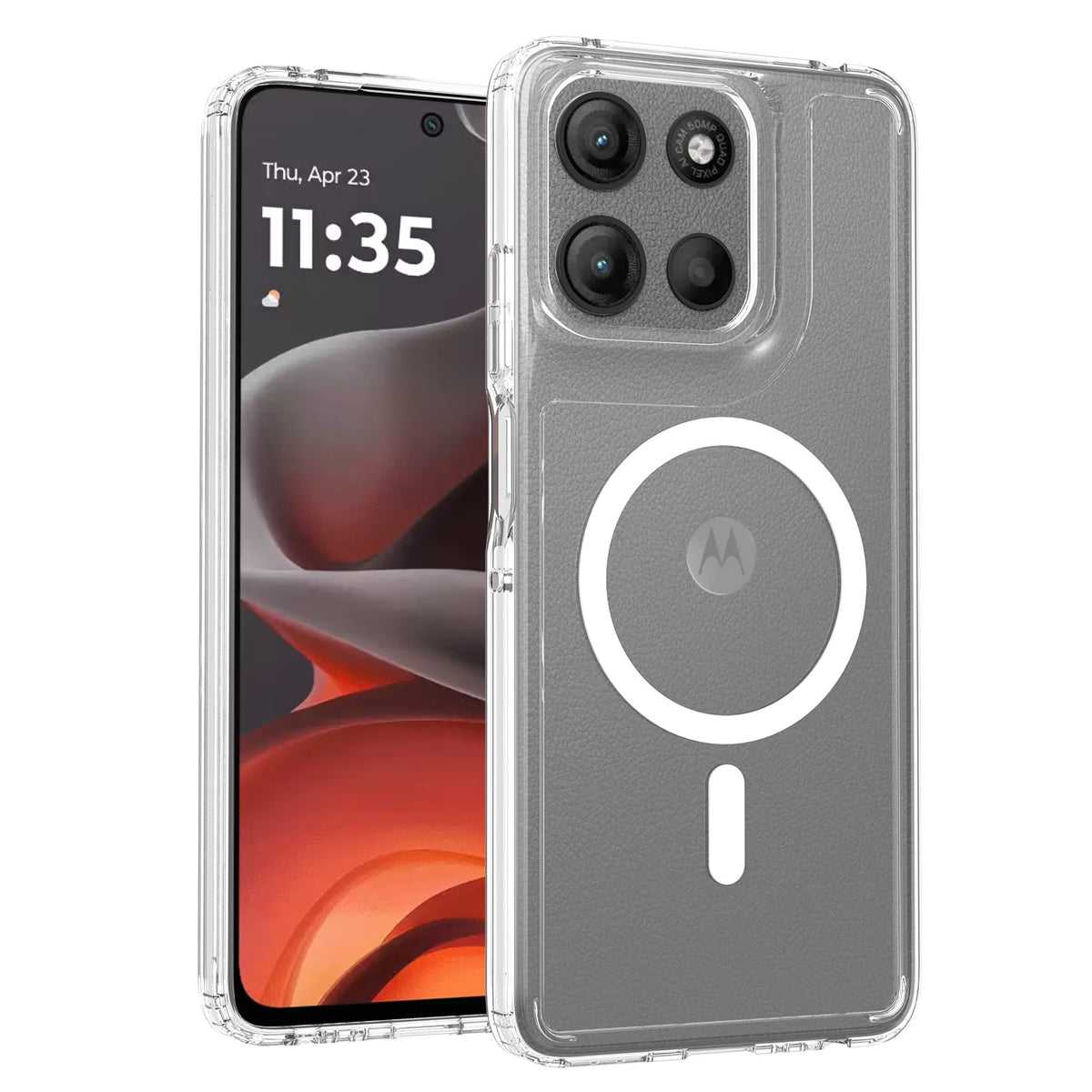 Clear Magnetic Case Compatible with Motorola Moto G56 G15 G05 Edge 50 Pro - Shockproof All-Inclusive TPU Soft Phone Cover