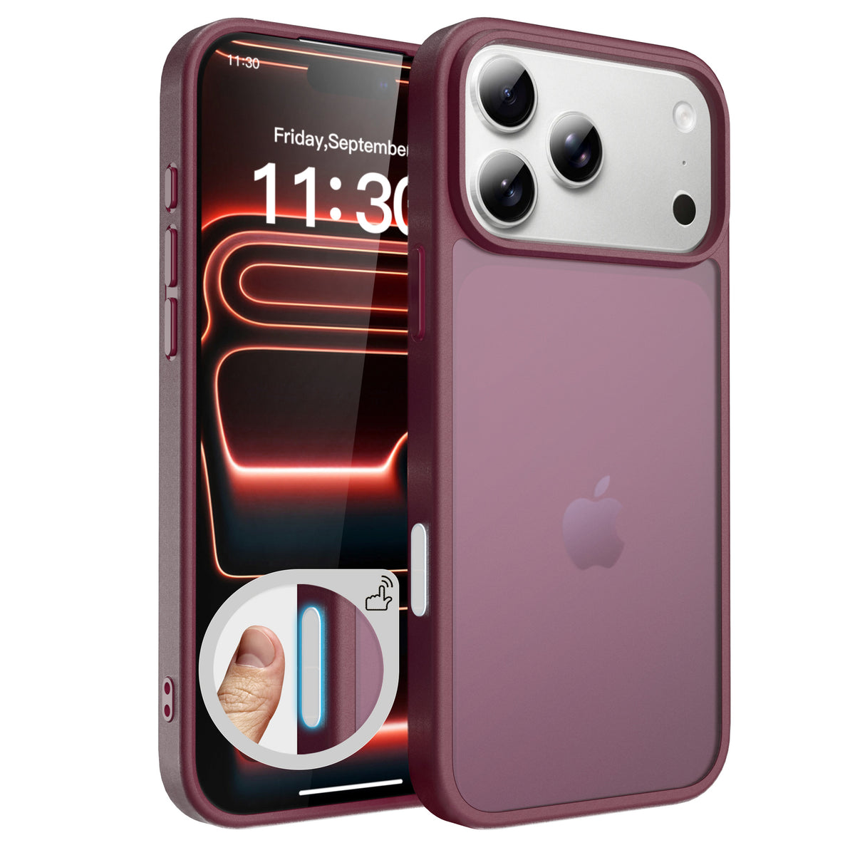 Magnetic Phone Case for iPhone 17 Pro Max & iPhone 17 Air, TPU Anti-Drop Shockproof Cover with Full Camera & Button Protection, Cherry