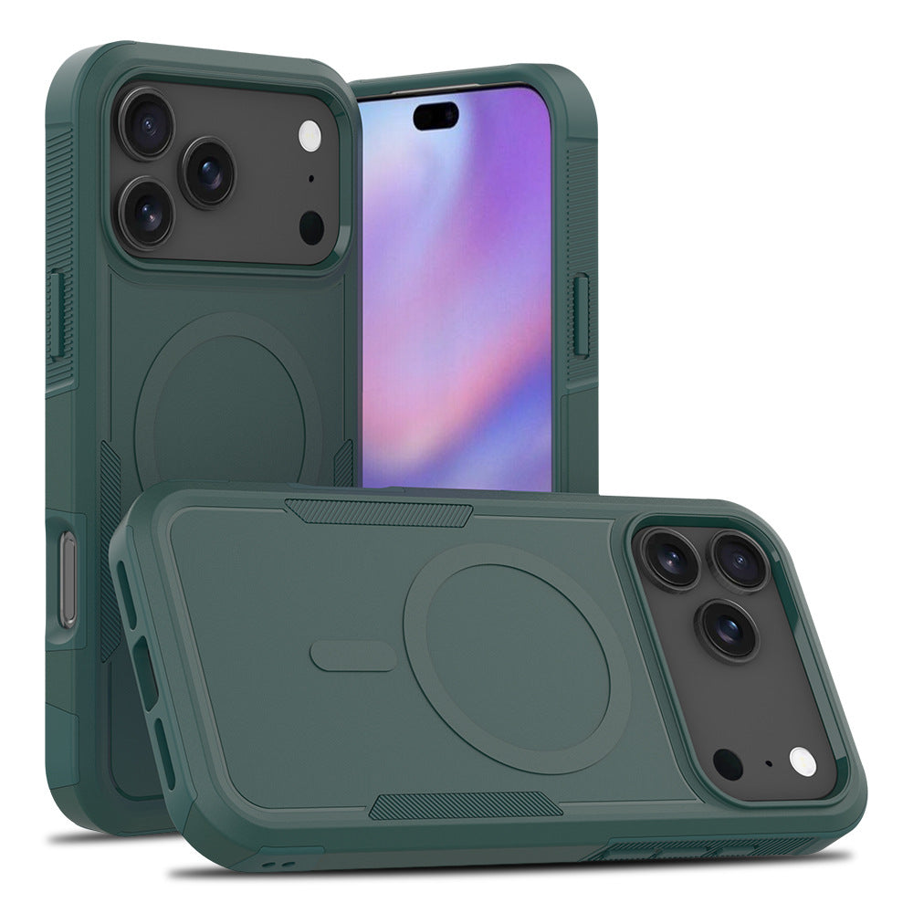 Sanfeng Magnetic Silicone Phone Case with Four-Corner Anti-Drop Protection and Anti-Fingerprint Finish