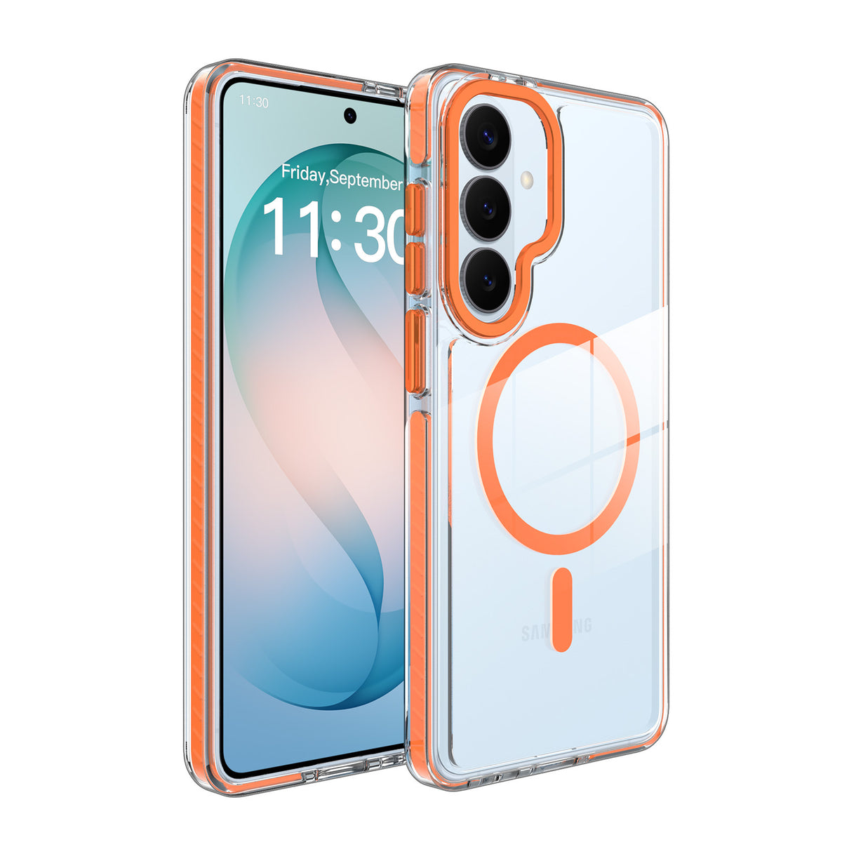 Magnetic Clear Phone Case for Samsung Galaxy S24 S25 Ultra A16 A55, Shockproof Anti-Drop TPU Protective Cover