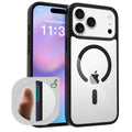 Magnetic Clear Two-in-One Shockproof Phone Case with Camera Button, Blue Transparent Anti-Fingerprint Slim Cover