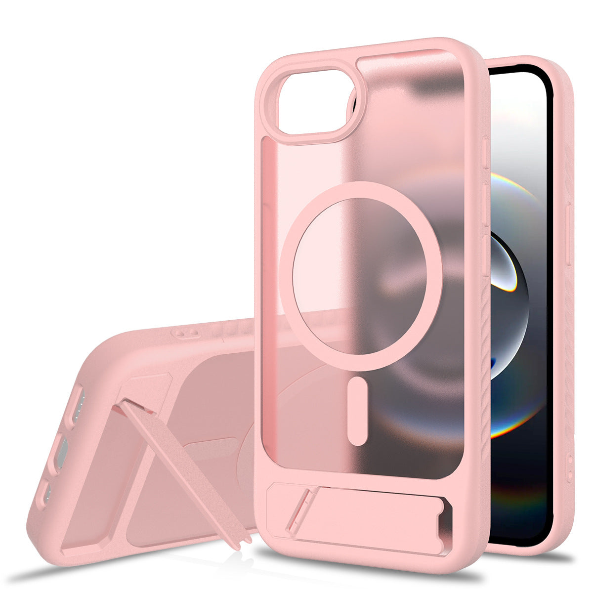 Sanfeng Magnetic Phone Case with Invisible Stand for iPhone 16 15 14 13 12 Pro Max, Frosted TPU Anti-Drop Protective Cover