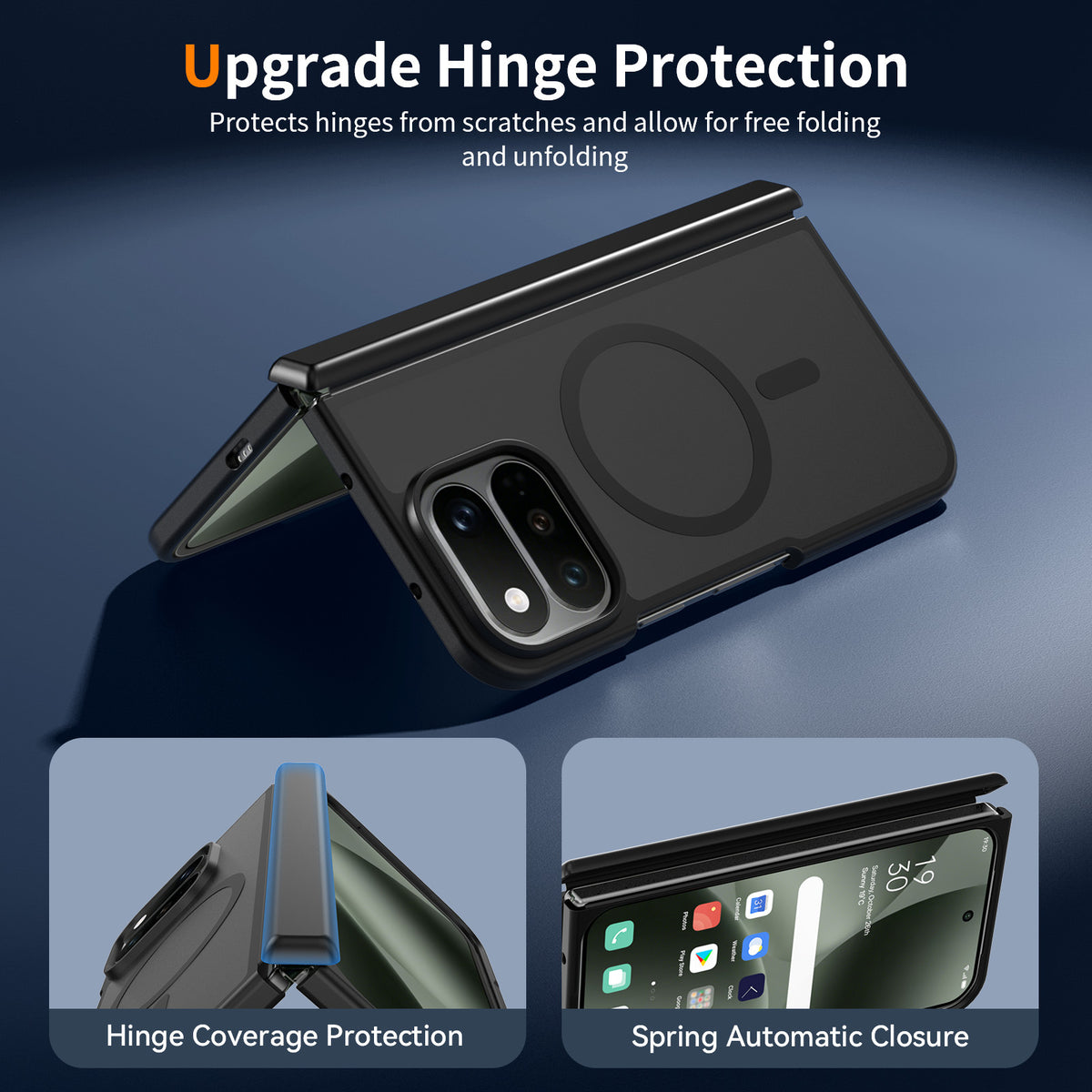 Magnetic Protective Case for Google Pixel Foldable Phone, Anti-Fall Shockproof TPU Cover