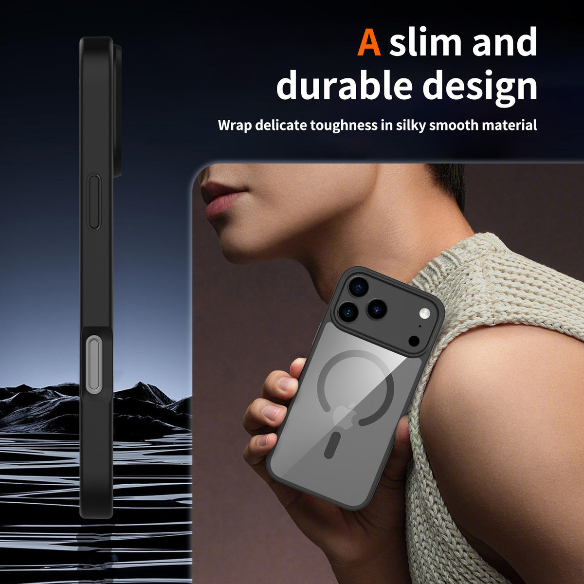 Translucent Matte Magnetic Phone Case for iPhone 17 16 15 Pro Max Plus Air, High-Quality TPU Anti-Fall Protective Soft Cover