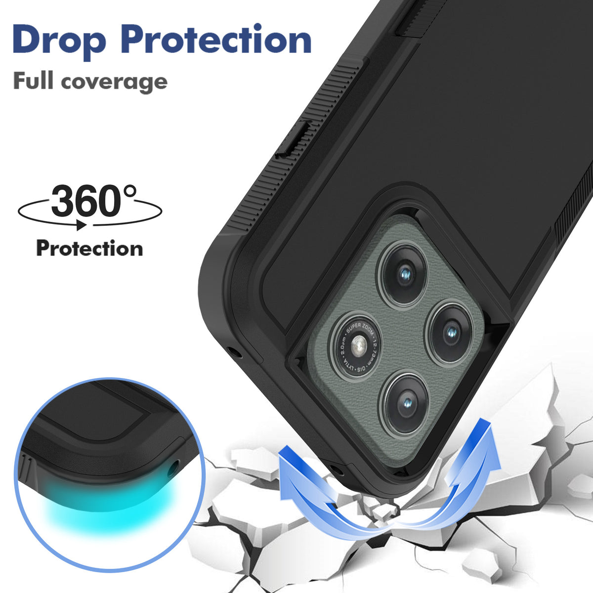 Magnetic Skin-Feel Protective Phone Case for Motorola Moto Edge and Moto G Series, TPU+PC Anti-Fall Shockproof Cover