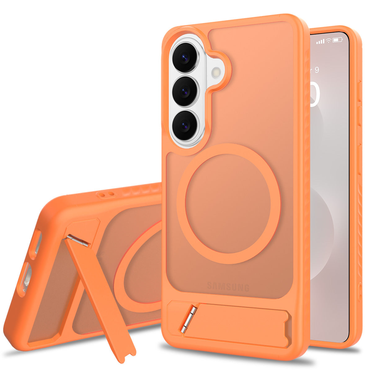 Sanfeng Magnetic Phone Case with Invisible Kickstand for Samsung Galaxy S23 S24 S25 S26 Ultra Plus, Frosted Skin-Feel Anti-Fingerprint TPU Protective Cover