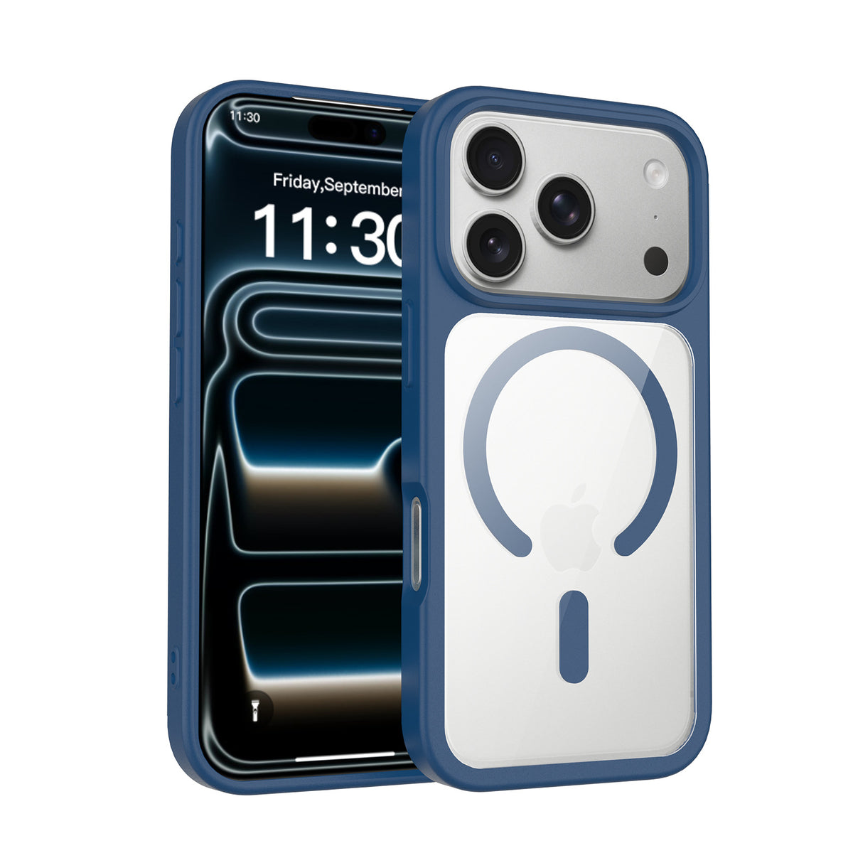 Magnetic Frosted Translucent Phone Case Compatible with iPhone 17 Air, Slim Anti-Fingerprint TPU Protective Cover (Black + Transparent)