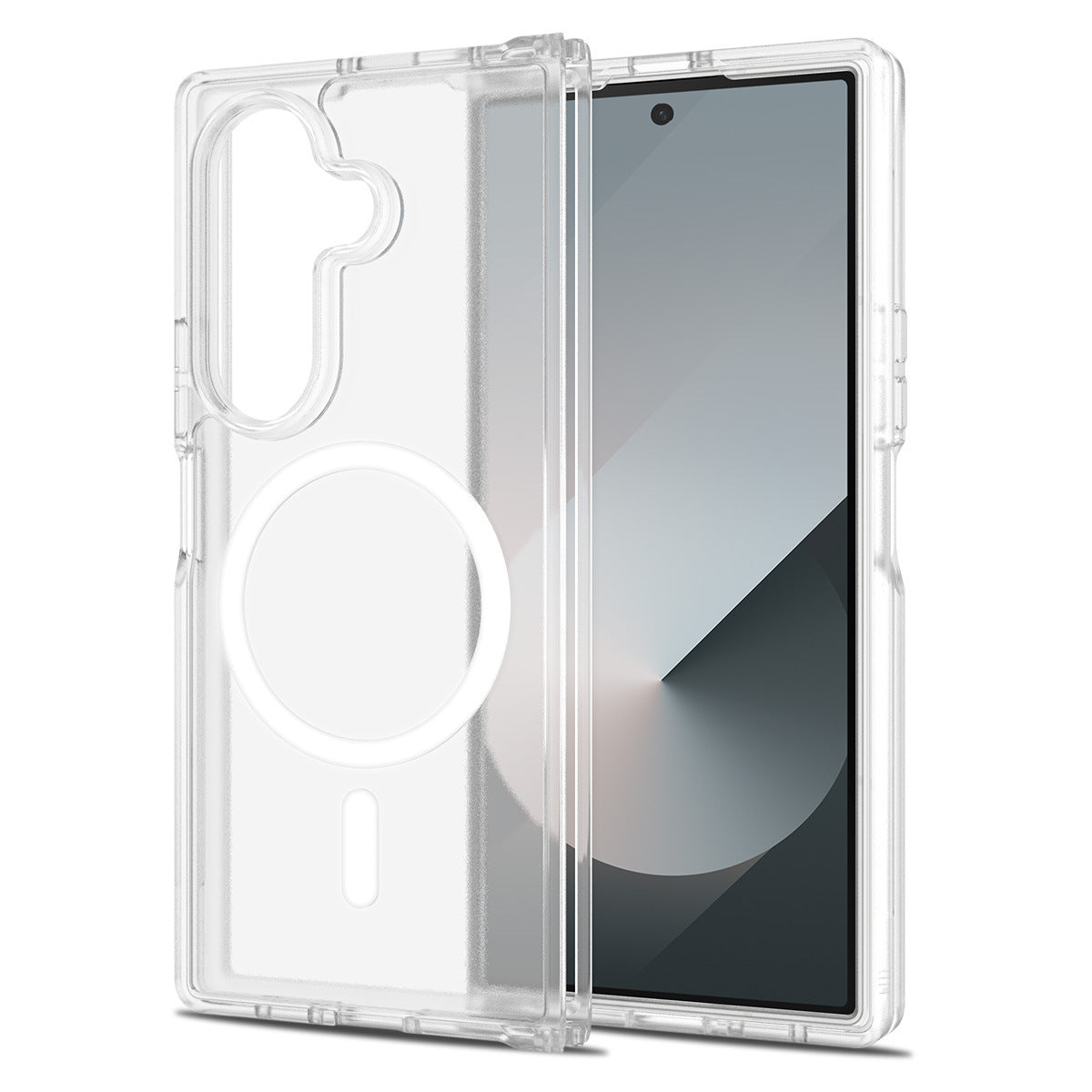 Magnetic Two-in-One Folding Phone Case for Samsung Galaxy Z Fold 7 & Z Fold 6, Matte Skin-Feel TPU Anti-Fall Cover