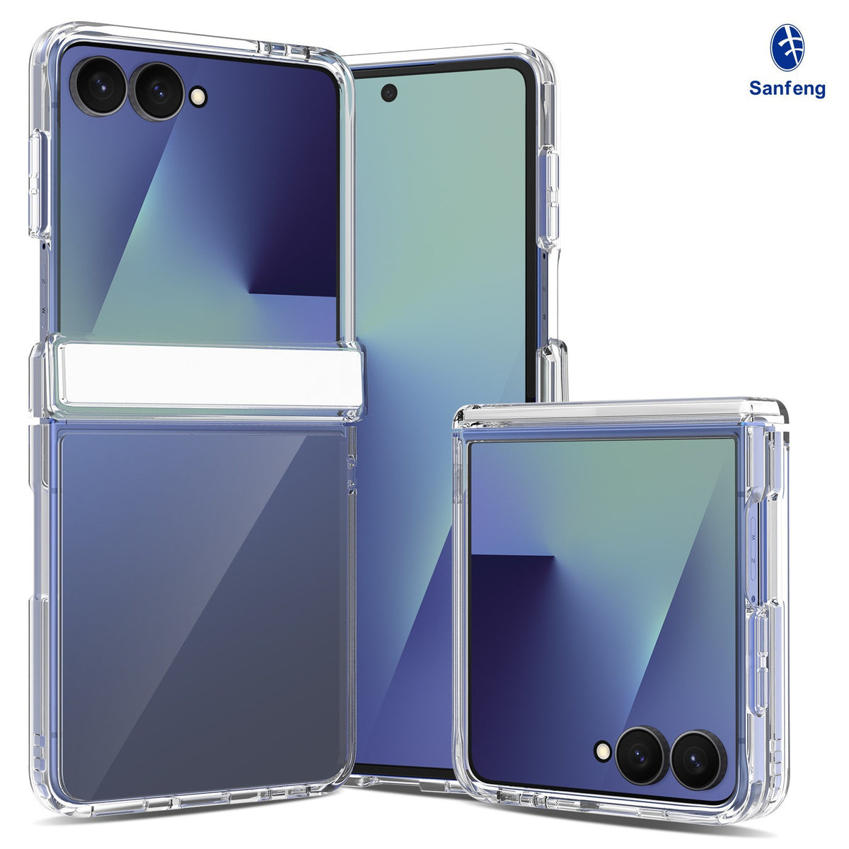 Clear Magnetic Folding Phone Case Compatible with Samsung Galaxy Z Fold Series - Shockproof TPU Anti-Drop Protective Cover