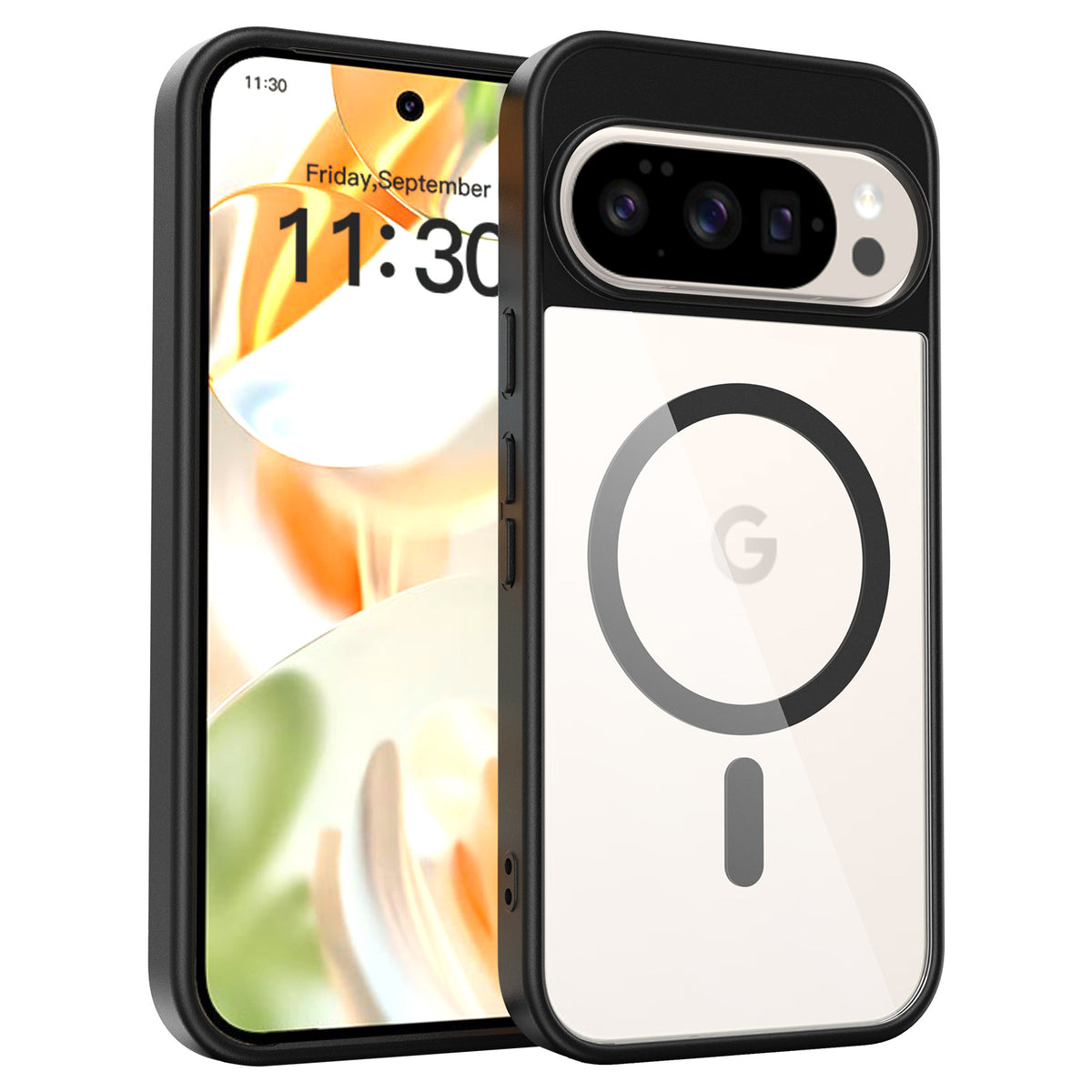 Magnetic Transparent Phone Case for Google Pixel 9 / 10 Series, Shockproof TPU+PC Hybrid Protective Cover