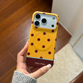 Contrast Polka Dot Heart Magnetic Stand Phone Case for iPhone 17 16 15 14 Pro Max Plus Full Coverage IMD Shockproof Cover