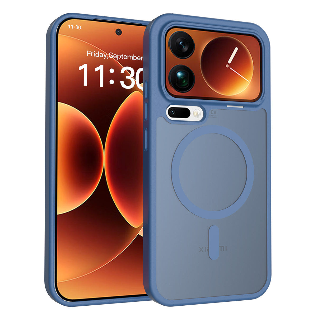 Magnetic Semi-Transparent Skin-Feel Phone Case for Xiaomi - Anti-Fall TPU Protective Cover, Brown