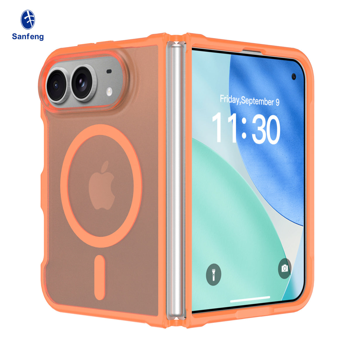 Matte Foldable Phone Case Compatible with iPhone 18 Pro, Translucent TPU Anti-Fall Magnetic Cover with Skin-Feel Finish