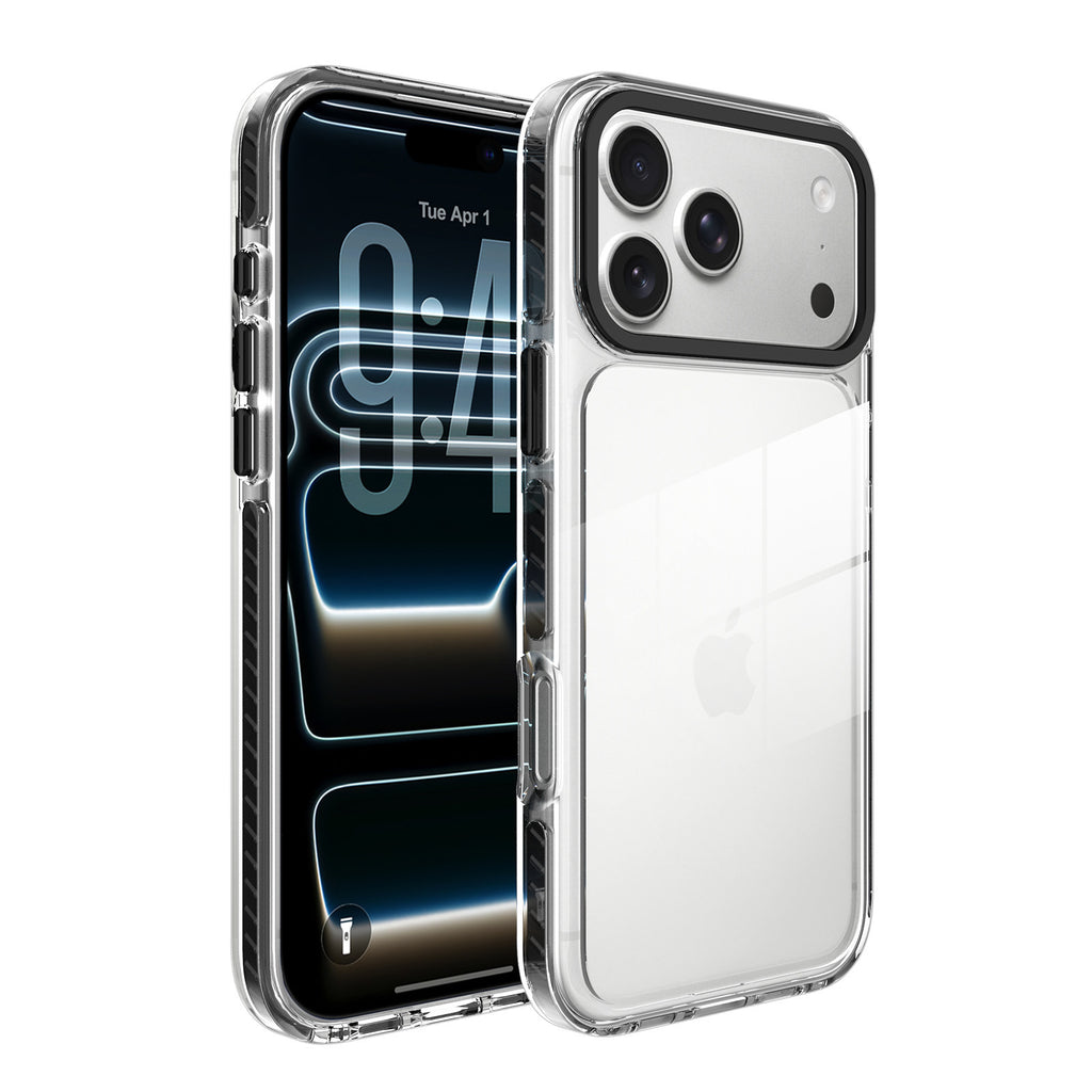 Magnetic Two-Tone Clear Phone Case for iPhone 17 Air, 16 & 15 Series, Shockproof Anti-Drop TPU Protective Cover