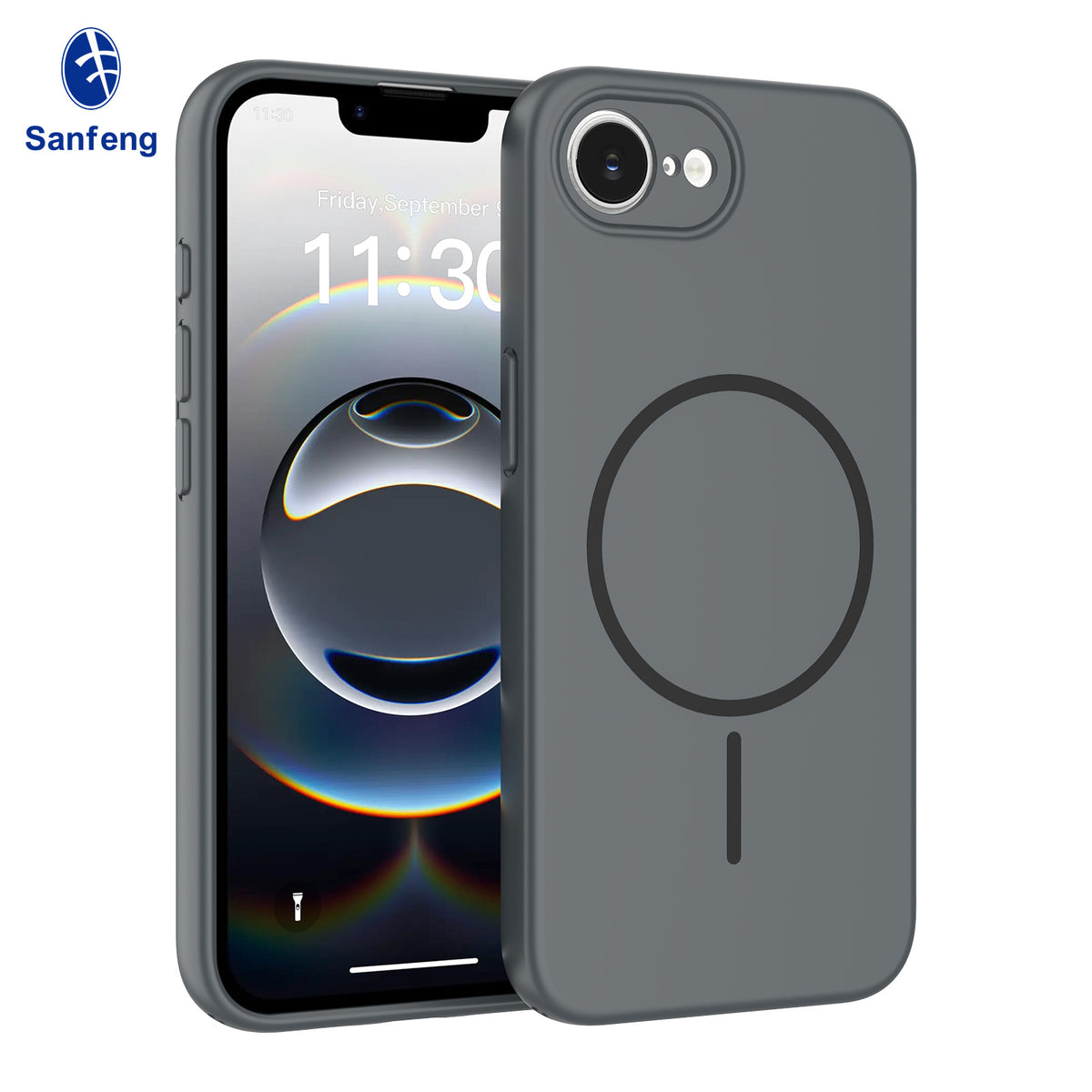 Magnetic Matte Silicone Phone Case with Lanyard Hole, Full-Cover Shockproof Protective Cover Compatible with iPhone 16 / 17 Series