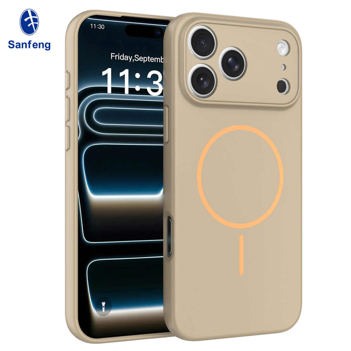 Magnetic Matte Silicone Phone Case with Lanyard Hole for iPhone 17 16 15 Pro Max Anti-Fall Protective Cover