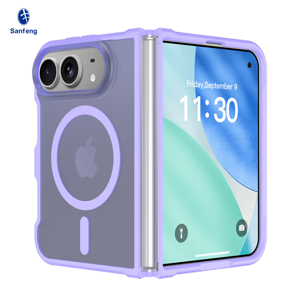 Matte Foldable Phone Case Compatible with iPhone 18 Pro, Translucent TPU Anti-Fall Magnetic Cover with Skin-Feel Finish