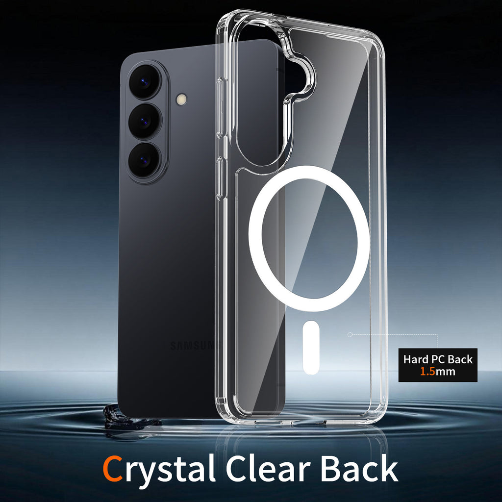 Clear Magnetic Case for Samsung Galaxy S24 Ultra, Shockproof TPU Protective Cover with Four-Corner Drop Protection